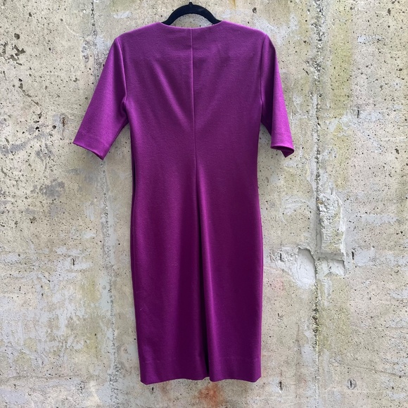 Diane von Furstenberg (DVF) Aurora Wool Sheath Dress, Plum, Size 4 - Picture 8 of 15